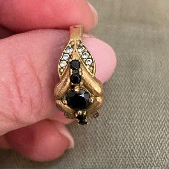 Gold Sterling Silver Vintage Sapphire Vintage SIZE 7 - Picture 11 of 17